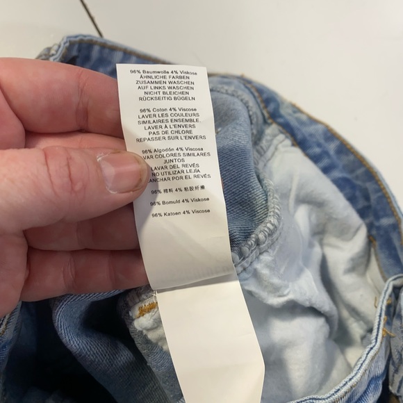 Missguided Light Blue Distressed High Waisted Straight Thigh Slash Jeans NWT 4L - Picture 11 of 16